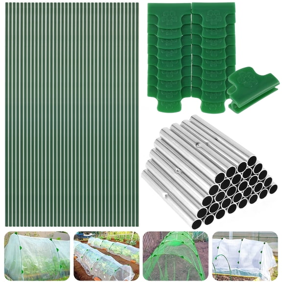 FUYGRCJ Greenhouse Hoops Frame Tunnel Kit 17 Inches Long Detachable Garden Hoops Rust-Free Fiberglass Garden Support Frame with 18 Clips for Netting Raised Beds Garden