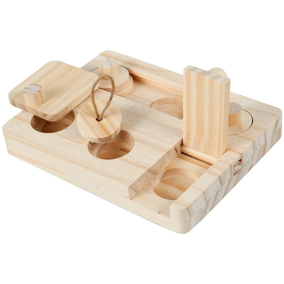 NewSoul Guinea Pig Foraging Toys 6 In 1 Wooden Hamster Interactive Enrichment Toys Puzzle Treat Dispenser Toys Mental Stimulation Toy for Hamsters Guinea Pigs Rabbits Chinchillas Gerbils