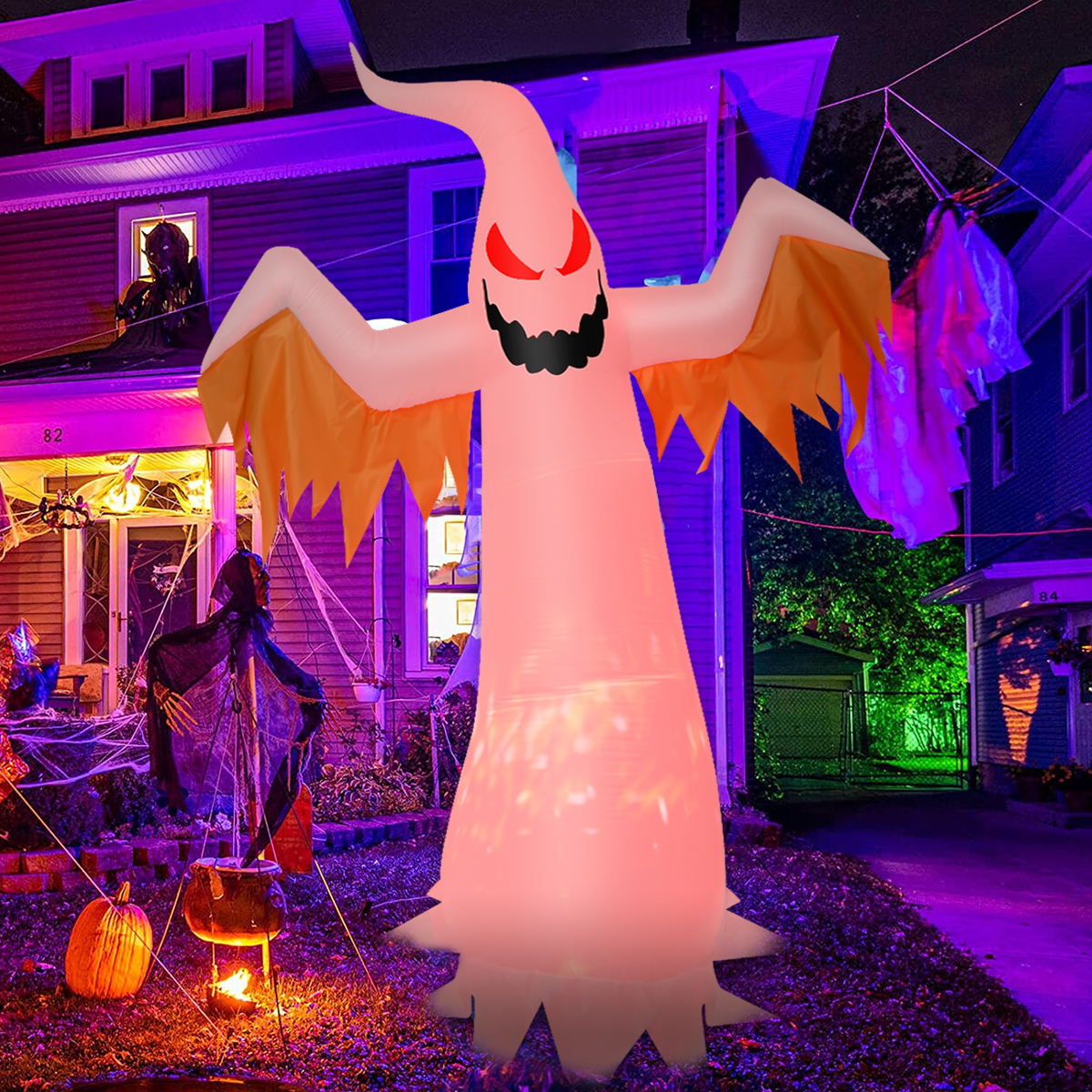 NewSoul Halloween Inflatable White Ghost Blow Up Ghost Decoration