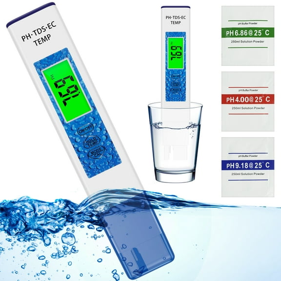 NewSoul PH Meter PH and TDS Tester with LCD Display Screen High Accuracy Pen Type PH Meters PH / TDS / EC Tester PH Temp Meter for Household Drinking Pool Aquarium Aquaculture