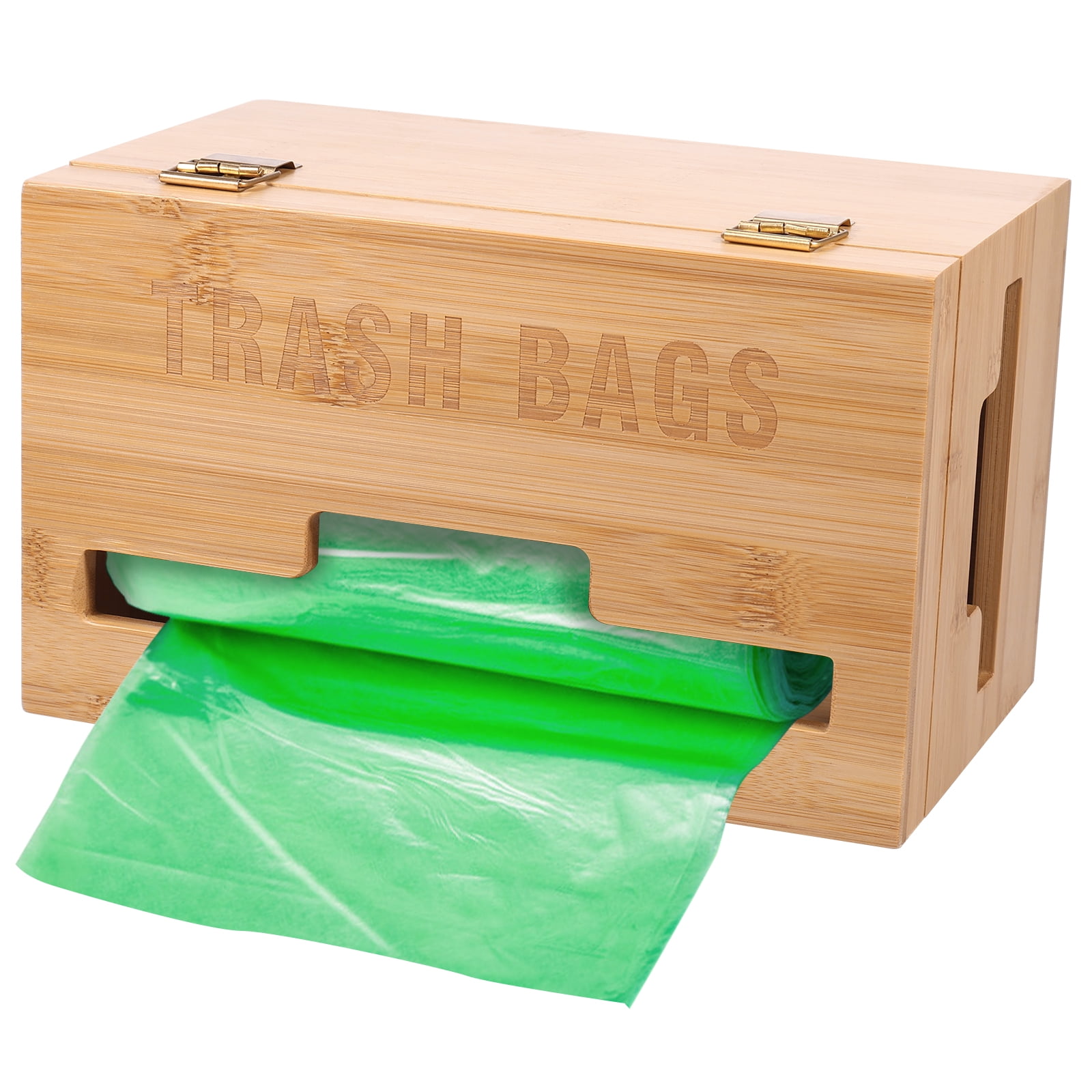 NewSoul Trash Bag Dispenser Wall Mounted,Trash Bag Organizer Bamboo