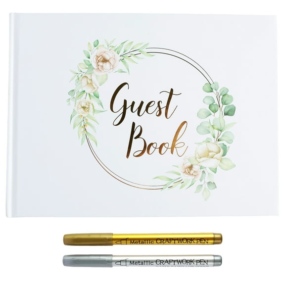NewSoul Wedding Guest Book with Gold and Silver Pens Wedding Sign Book Polaroid Wedding Book Personalized Wedding Album 120 Blank Pages Wedding Book for Wedding Reception Engagement Birthday
