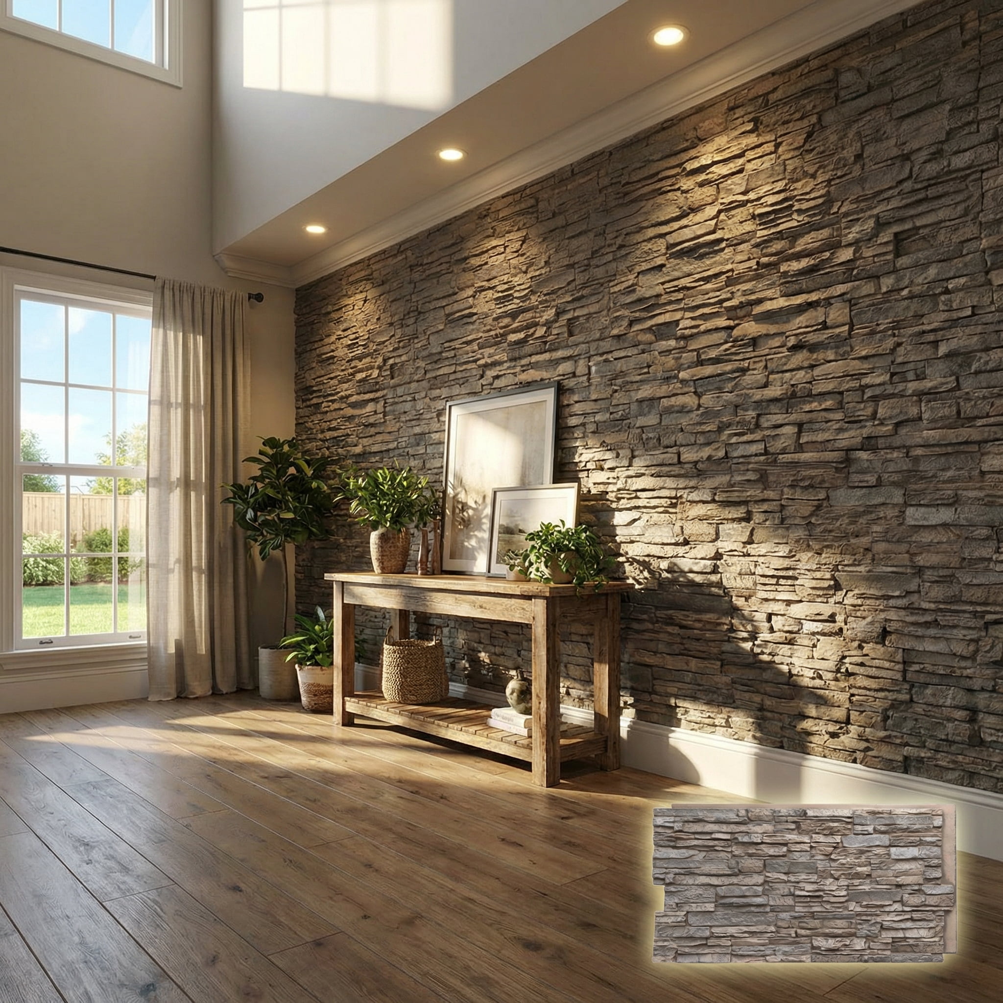 NewStone Canyon Ridge Faux Stone Panel, 45 3/4