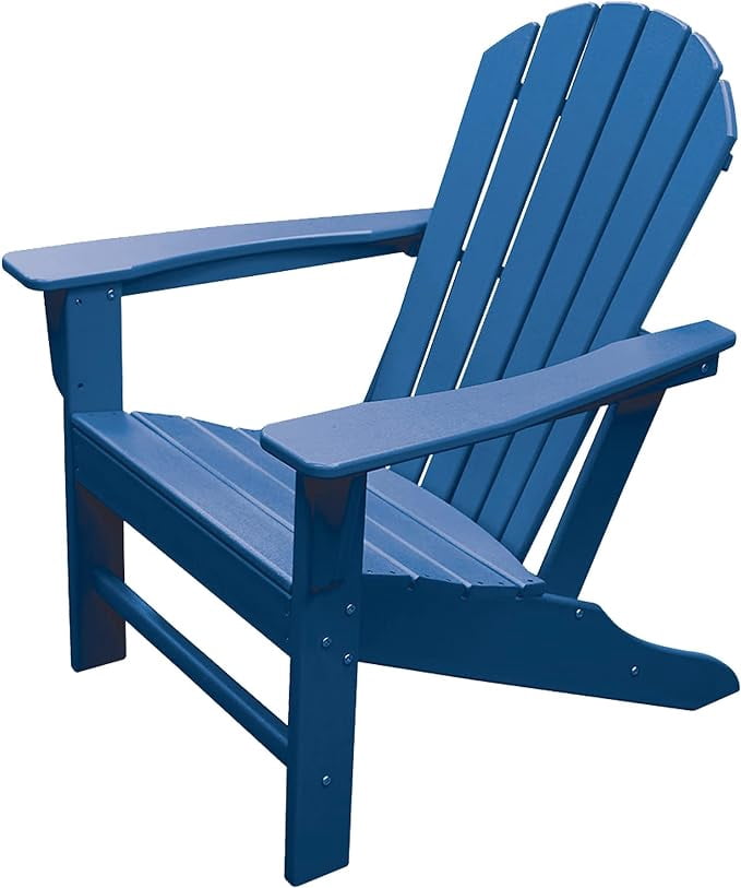 NewTechWood Atlantic Classic Curveback Royal Plastic Outdoor Patio Adirondack Chair
