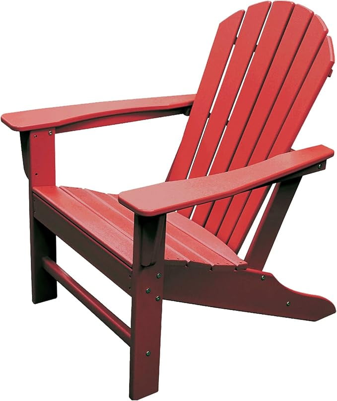 NewTechWood Atlantic Classic Curveback Ruby Red Plastic Outdoor Patio Adirondack Chair