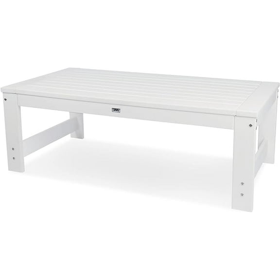 NewTechWood Boston Ivory Rectangle Plastic Outdoor Coffee Table