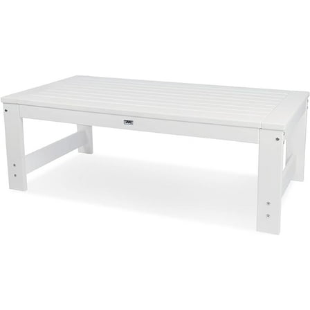 NewTechWood Boston Ivory Rectangle Plastic Outdoor Coffee Table