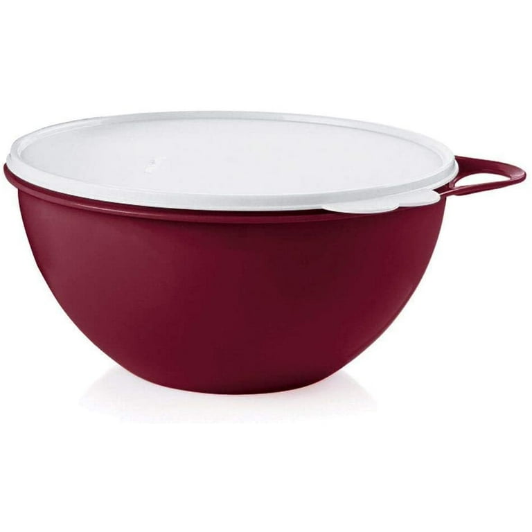  Tupperware Large Mixing Bowls Set of 2 Flat Bottom 6 & 9.5  Liters Purple Burgundy: Home & Kitchen