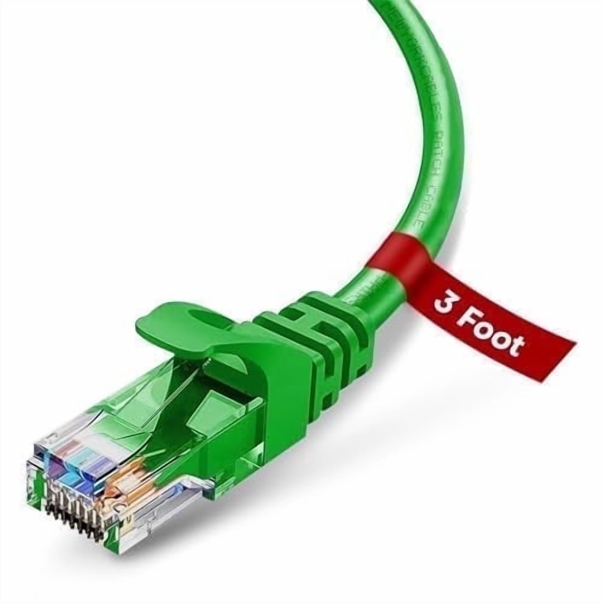 NewYork Cables 3ft Cat6 Ethernet Patch Internet Cable, 1-Pack, Snagless RJ45 Connector, Green