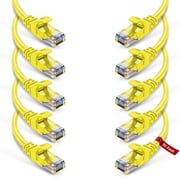 NewYork Cables CAT6 Ethernet Cable 10FT Solid Bare Copper 550MHz UTP Yellow 10-Pack