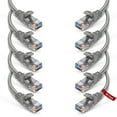 thumbnail image 1 of NewYork Cables Cat6 Ethernet Cable 10ft 10-Pack, RJ45 Pure Copper, UTP 550MHz Grey, 1 of 7