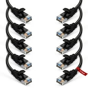 NewYork Cables Cat6 Ethernet Patch Cable 3ft RJ45 Pure Copper 24AWG UTP Network Lan Cord Black 10Pack