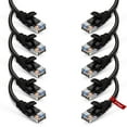 thumbnail image 1 of NewYork Cables Cat6 Patch Cable 5ft Solid Pure Copper UTP RJ45 Network Ethernet 10-Pack Black, 1 of 6