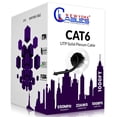 thumbnail image 1 of NewYork Cables Cat6 Plenum CCA 1000ft Bulk Ethernet Network LAN Cable UTP 4Pairs 550MHz 23AWG Black, 1 of 9