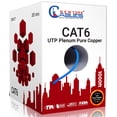 thumbnail image 1 of NewYork Cables | Cat6 Plenum Ethernet Cable Pure Copper 1000ft UTP 4Pairs 550MHz 23AWG 10 GB Blue, 1 of 8