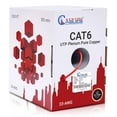 thumbnail image 1 of NewYork Cables Cat6 Plenum Pure Copper 1000ft Bulk Ethernet Network Lan Cable UTP 4Pairs 550MHz 23AWG Red, 1 of 8