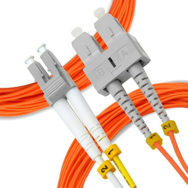 NewYork Cables Fiber Patch | LC to SC OM2 Duplex 50/125 | 1M 10Gb Multimode Optic Cable