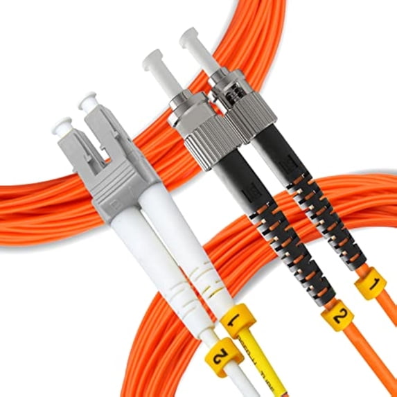 NewYork Cables Fiber Patch | LC to ST OM1 Duplex 62.5/125 | 15M (49.2ft) 10Gb Multimode Optic Cable