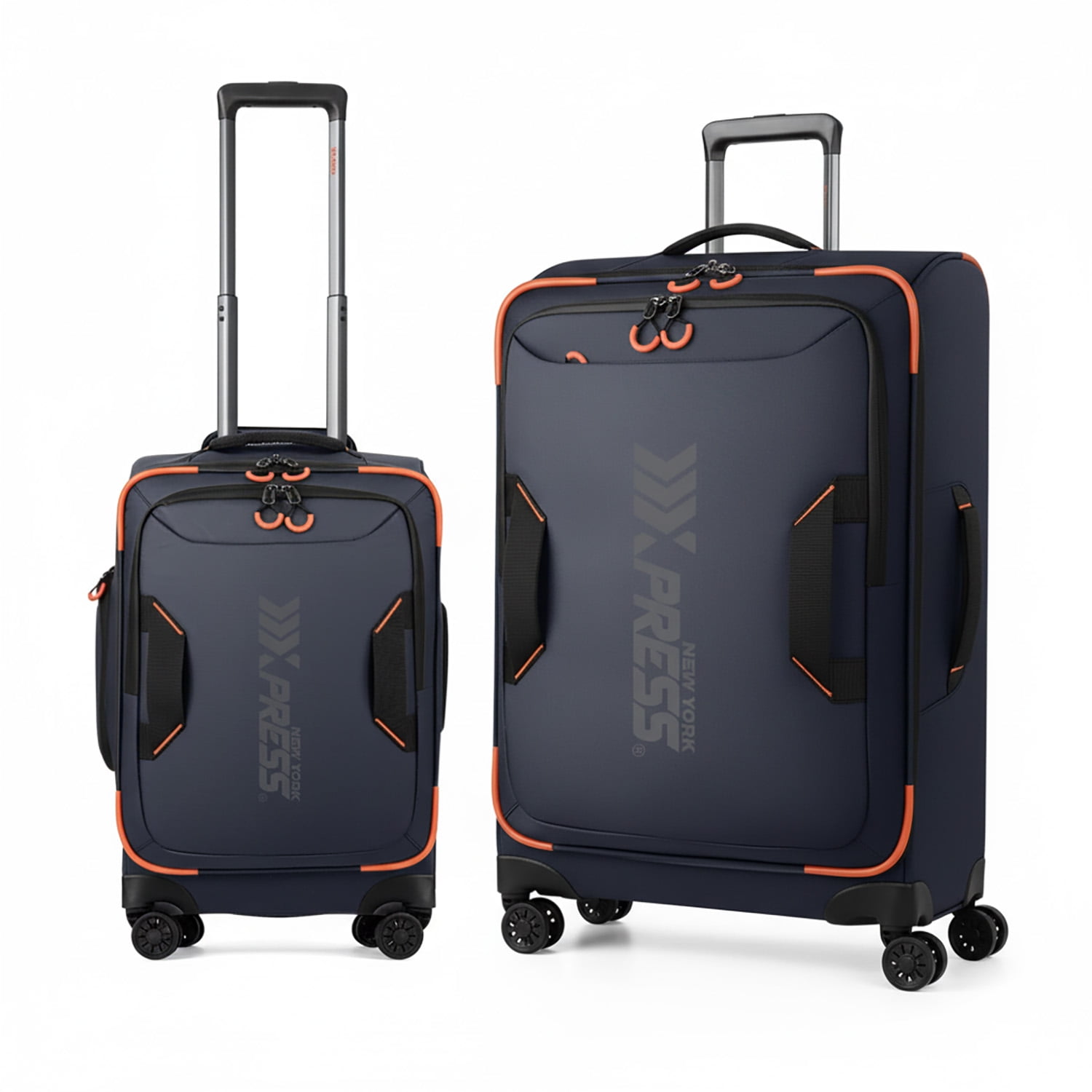 New York Xpress 2-Piece Softside Luggage Set, 22/30 inch Lightweight Water-Resistant Upright Suitcase for Men Women, Blue - TA8353