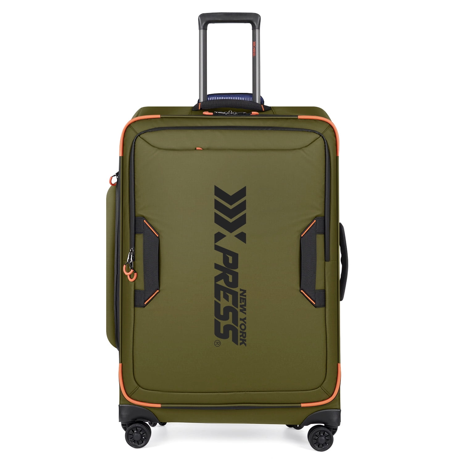 New York Xpress 26" Softside Medium Checked Luggage, Lightweight Water-Resistant Upright Suitcase with Wheels, Green - TA8353