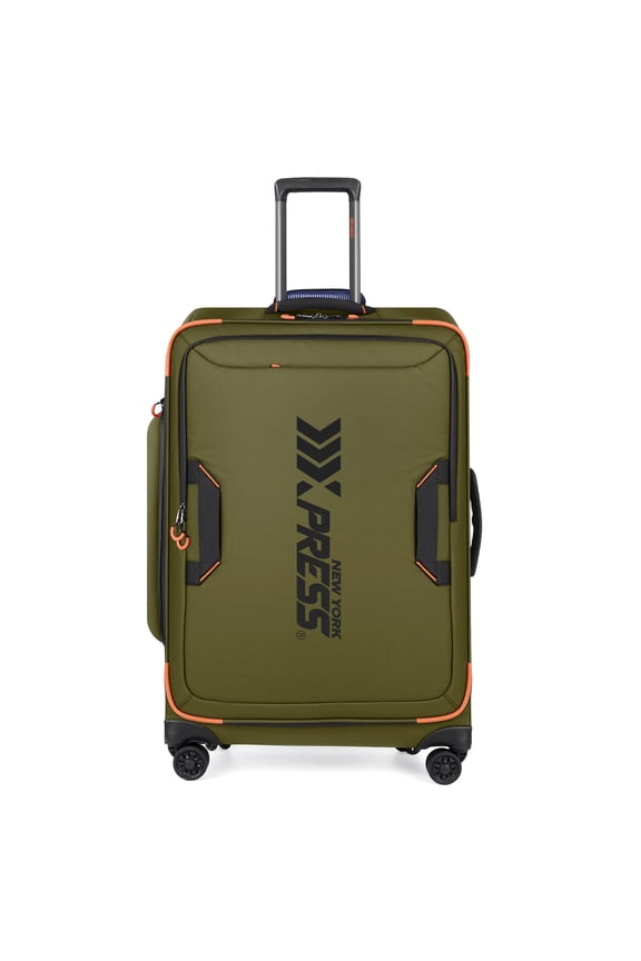 26" Softside Medium Checked Luggage, Lightweight Water-Resistant Upright Suitcase with Wheels, Green - TA8353