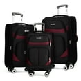 thumbnail image 1 of New York Xpress 3-Piece Softside Luggage Set Lightweight Spinner Expandable Suitcases, 20"/24"/28", Black/Burgundy, WD8815, 1 of 11