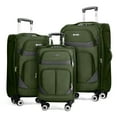 thumbnail image 1 of New York Xpress 3-Piece Softside Luggage Set Lightweight Spinner Expandable Suitcases, 20"/24"/28", Green/Grey, WD8815, 1 of 11