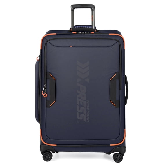 New York Xpress 30" Softside Large Checked Luggage, Lightweight Water-Resistant Upright Spinner Suitcase, Blue - TA8353