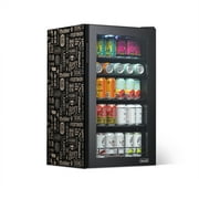 Newair 126 Can Beverage Refrigerator Cooler, Freestanding Mini Fridge "Beers of The World Edition" for Home, Office or Bar