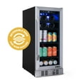 thumbnail image 1 of Newair 15" Wine & Beverage Refrigerator, Hold 80 Cans or 33 Bottles, Silver, 1 of 13