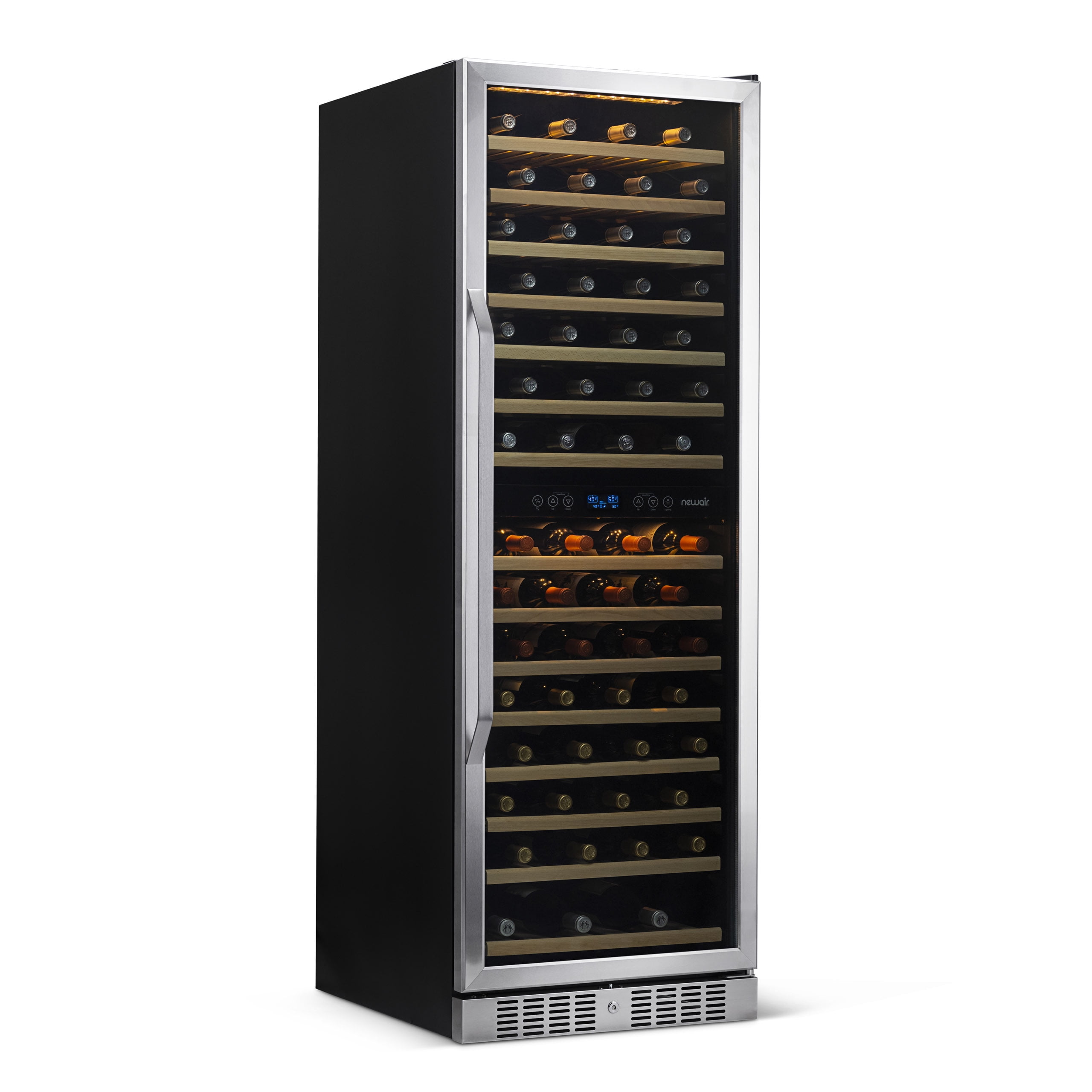 Stainless Steel Dual Zone 160 Bottle Wine Cooler with LED Lighting