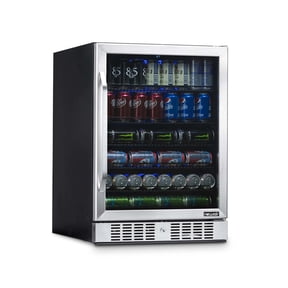 Newair 177 Can Beverage Refrigerator, Built In Mini Fridge in Stainless Steel