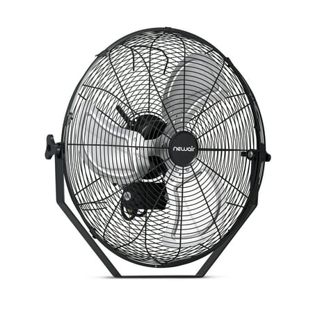 NewAir - 4000 CFM 18" Outdoor High Velocity Wall Mounted Fan with 3 Fan Speeds and Adjustable Tilt Head - Black