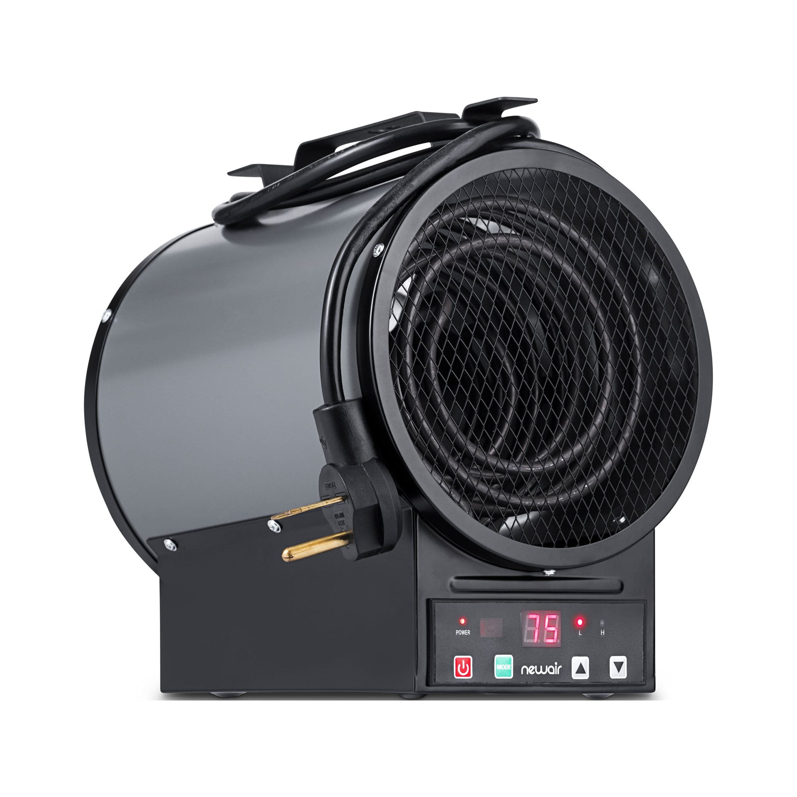 Gray 4800W Electric Garage Heater with Thermostat and Automatic Shut-off