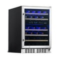 thumbnail image 1 of Newair 24 inch 46 Bottle Wine Cooler Refrigerator, Built-in Recessed Kickplate, Dual Zone Wine Fridge in Stainless Steel, 1 of 17