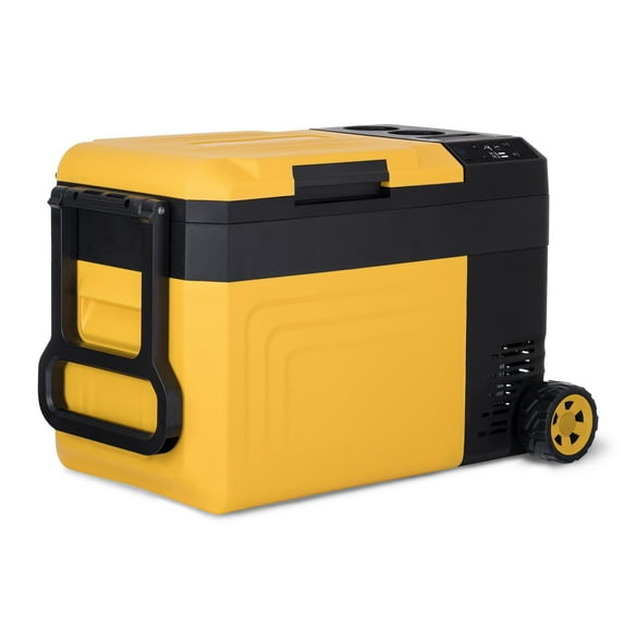 Newair 25 Qt. Electric Cooler with 12v Car Mini Fridge, Yellow
