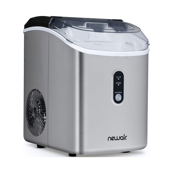 Newair 26 lbs. Nugget Countertop Ice Maker with Soft Chewable Pebble Ice in Stainless Steel