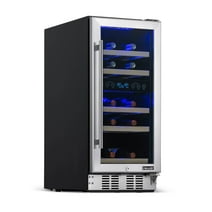 Newair 29 Bottle Wine Refrigerator Cooler, Built-in Dual Zone Fridge in Stainless Steel for Home, Office or Bar