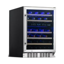 Newair 46 Bottle Wine Refrigerator Cooler, Built-in Dual Zone Fridge in Stainless Steel for Home, Office or Bar