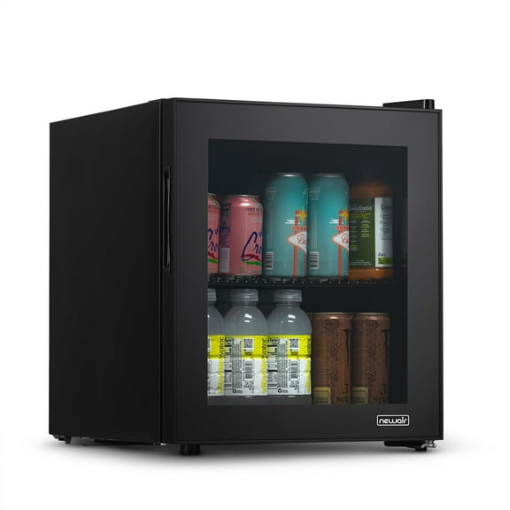 Newair 60-Can Beverage Refrigerator with Glass Door, Freestanding, Black Stainless Steel