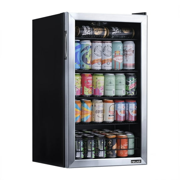 Newair Beverage Refrigerator Cooler |126 Cans Free Standing with Glass Door