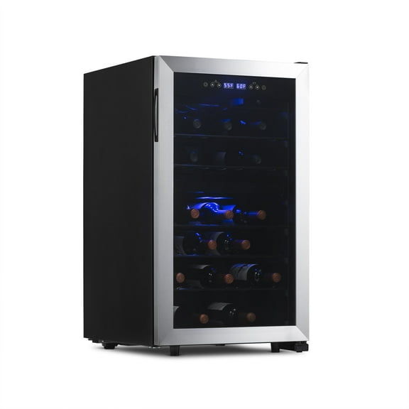 NewairFreestanding Wine Fridge, 43Bottle Dual Zone Compressor Wine Cooler Fridgein Stainless Steel