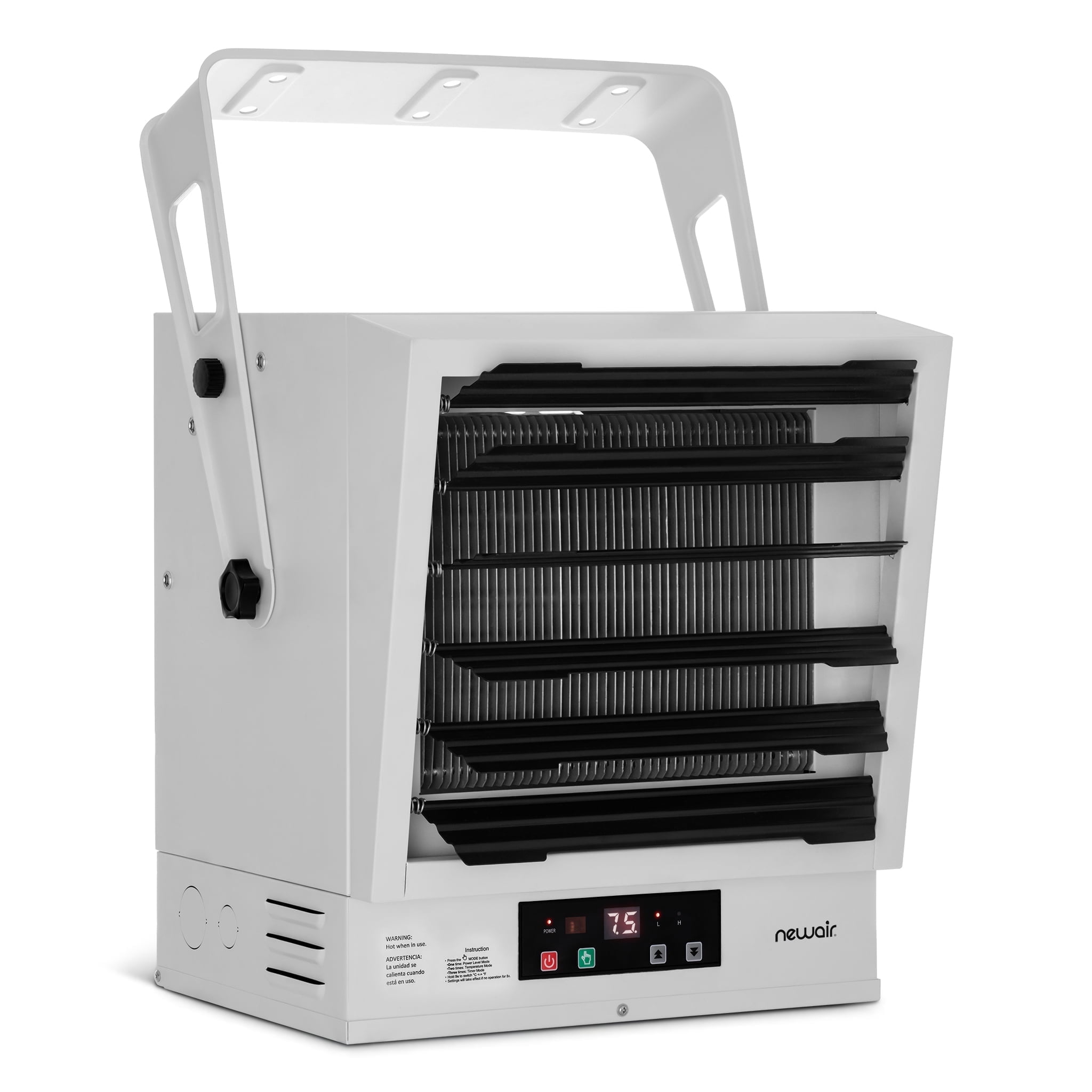 Newair Hardwired 240v Electric Workshop Garage Heater 10,000W Powerful Fan-Forced Rapid Heat for Ceiling, Wall or Counter Mount,Heats up to 1605 sq.ft. of Space