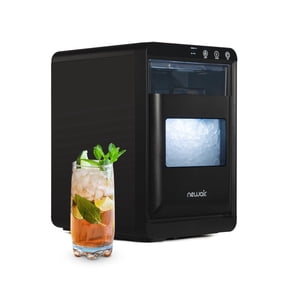 Newair Nugget Ice Maker Countertop, 44 lbs in 24 hours Ice Machine Nugget, Self Cleaning Ice Maker in Black Stainless Steel