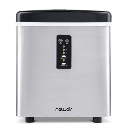 NewAir - 12" 28-lb Portable Ice Maker - 3 Ice Sizes - Stainless Steel