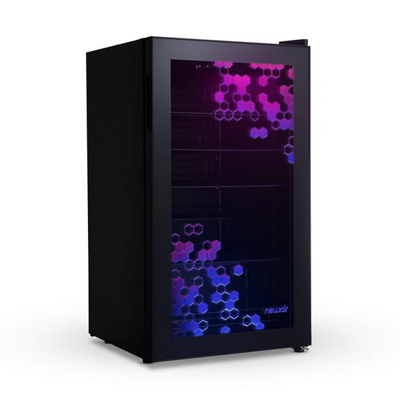 Newair Prismatic Series 126 Can Gaming Beverage Refrigerator, Multicolor