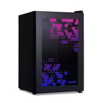 Newair Prismatic™ Series 85 Can Beverage Refrigerator with RGB HexaColor™ LED Lights, Mini Fridge for Gaming, Game Room, Party Festive Holiday Fridge with Remote Control and Adjustable Shelves