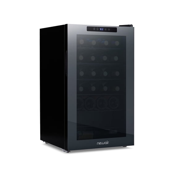 Newair Shadow Series Wine Cooler Refrigerator 24 Bottle, Freestanding Mirrored Wine Fridge with Double-Layer Tempered Glass Door & Compressor Cooling for Reds, Whites, and Sparkling Wine