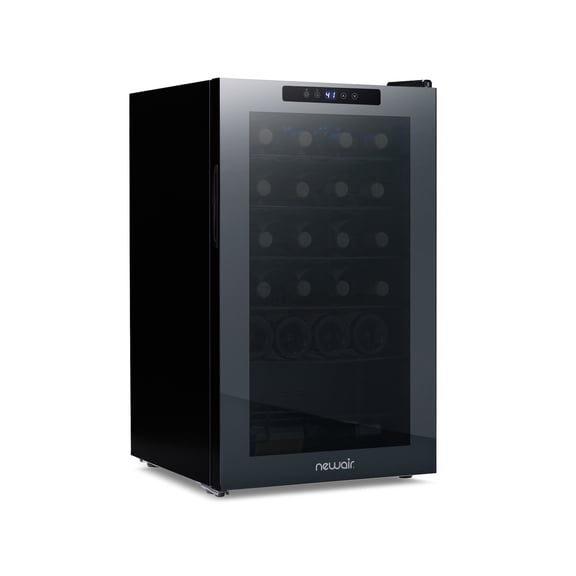 Newair Shadow Series Wine Cooler Refrigerator 24 Bottle, Freestanding Mirrored Wine Fridge with Double-Layer Tempered Glass Door & Compressor Cooling for Reds, Whites, and Sparkling Wine