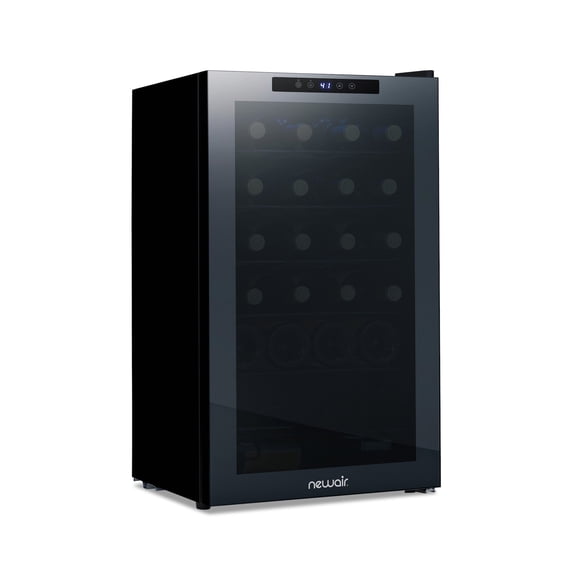 Newair 33-Bottle 19.5" Black Freestanding Dual Zone Wine Fridge